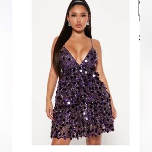 NWT fashion nova shimmer purple dress M
